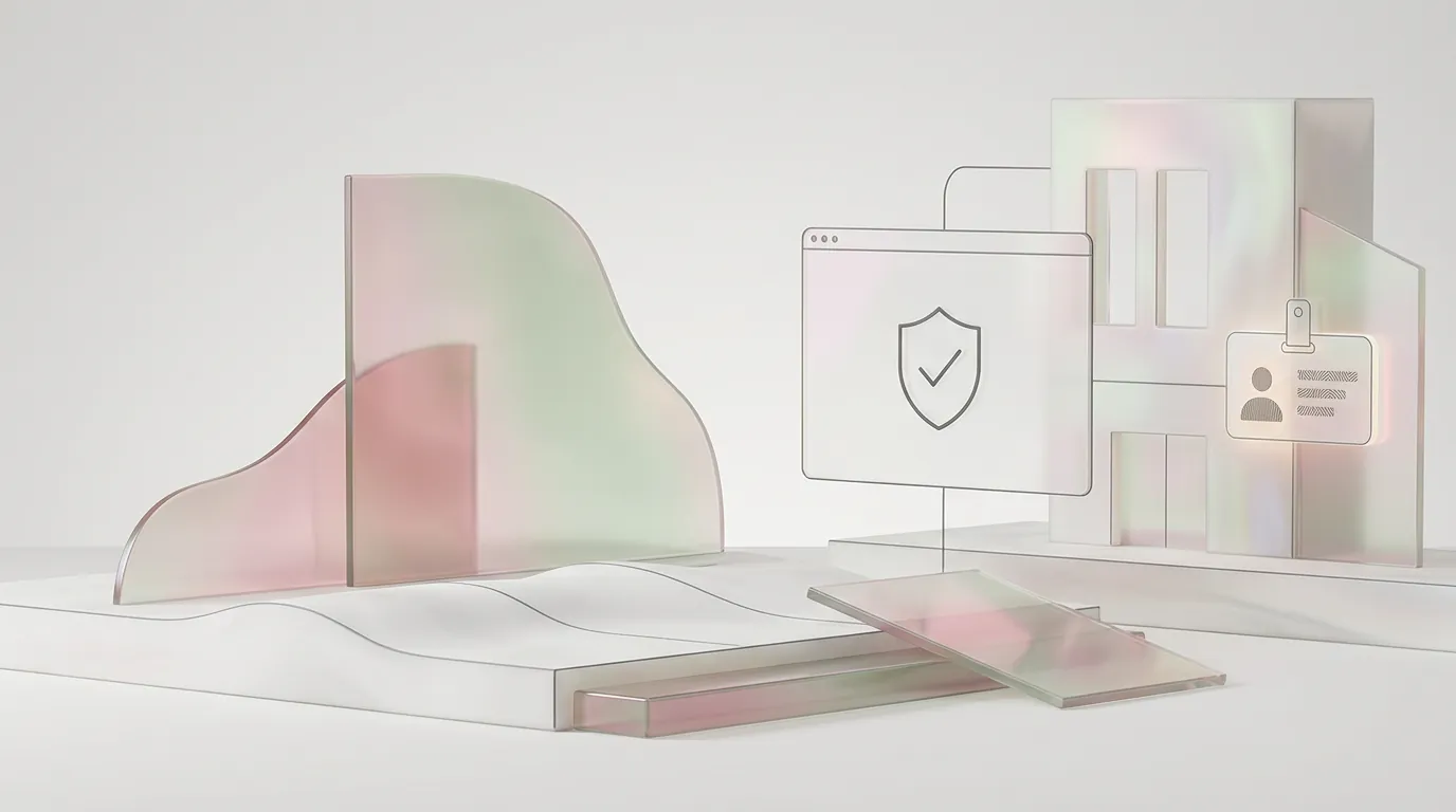 online provider verification represented by a neutral browser panel and checkmark shield
